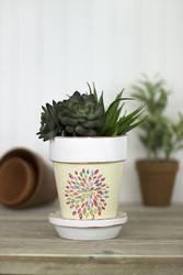 Bright and Pretty Decoupaged Terra Cotta Pot